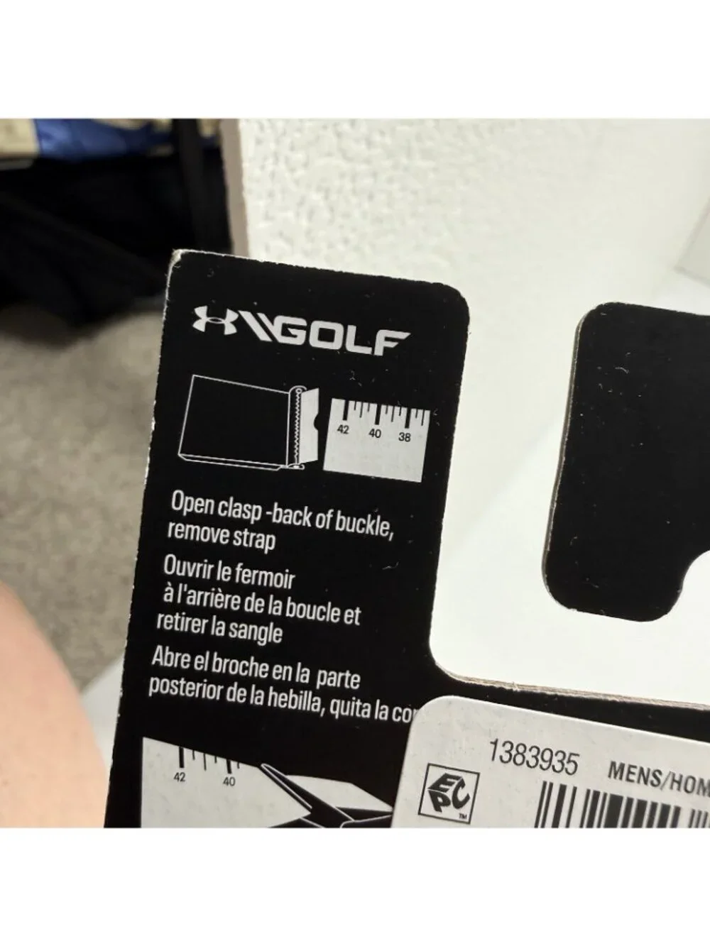 Under Armour Golf Adjustable Web Belt Black Silver Logo Buckle Mens New